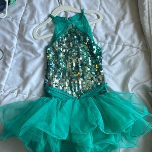 Weissman IC Teal Dance Costume with sequins